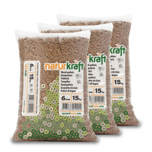 Pall Naturkraft träpellets 66 påsar x 15 kg (990 kg)